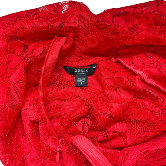 Guess Los Angeles, Shayna Knit Blouse - Red Lace - Size S - Picture 5 of 10